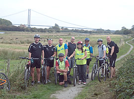Cycling group at the Humber